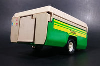 Vintage Tonka Pressed Steel and Plastic Green and Beige Pull Behind Camper - Treasure Valley Antiques & Collectibles