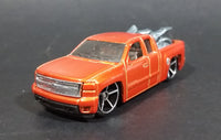 2007 Hot Wheels New Models Chevy Silverado Truck Orange Die Cast Toy Car Vehicle - Treasure Valley Antiques & Collectibles