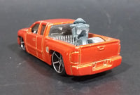 2007 Hot Wheels New Models Chevy Silverado Truck Orange Die Cast Toy Car Vehicle - Treasure Valley Antiques & Collectibles