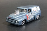 2010 Hot Wheels 1956 Ford Truck Champion Spark Plugs Grey Die Cast Toy Car Hot Rod Vehicle