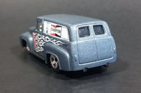 2010 Hot Wheels 1956 Ford Truck Champion Spark Plugs Grey Die Cast Toy Car Hot Rod Vehicle