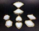 Set of Butterfly Ceramic with Gold Trim Hinged Trinket Jewelry Boxes in Box - Heart, Clam, Hexagon, Diamond - Treasure Valley Antiques & Collectibles
