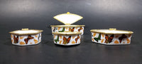 Set of Butterfly Ceramic with Gold Trim Hinged Trinket Jewelry Boxes in Box - Heart, Clam, Hexagon, Diamond - Treasure Valley Antiques & Collectibles