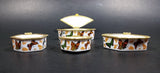 Set of Butterfly Ceramic with Gold Trim Hinged Trinket Jewelry Boxes in Box - Heart, Clam, Hexagon, Diamond - Treasure Valley Antiques & Collectibles