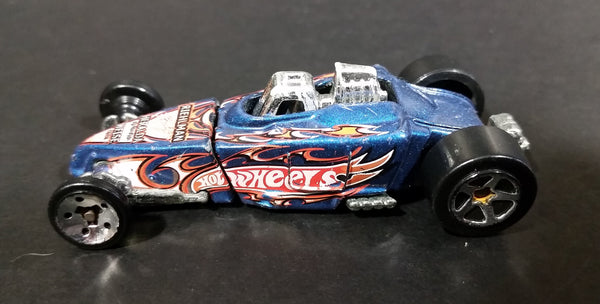 2003 Hot Wheels First Editions Tire Fryer Metalflake Blue Die Cast Toy Car Hot Rod Vehicle - Treasure Valley Antiques & Collectibles