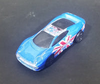 2003 Hot Wheels Flag Flyers British Jaguar XJ220 Blue Die Cast Toy Car Vehicle - Treasure Valley Antiques & Collectibles