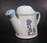 Vintage Holly Hobbie Blue Girl White Ceramic Flower Watering Can Collectible - Treasure Valley Antiques & Collectibles