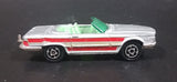 1980 Majorette Mercedes 350 SL Convertible Silver Grey with Red Stripes Die Cast Toy Car