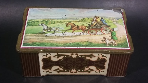 Rare Vintage Murchie's Select Tea Horse Drawn Carriage Scenery Decorated Hinged Tin - Treasure Valley Antiques & Collectibles