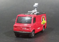 1999 Matchbox Intergalactic Research TV News Truck Van Red Die Cast Toy Car Vehicle - Treasure Valley Antiques & Collectibles