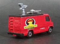 1999 Matchbox Intergalactic Research TV News Truck Van Red Die Cast Toy Car Vehicle - Treasure Valley Antiques & Collectibles