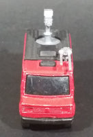 1999 Matchbox Intergalactic Research TV News Truck Van Red Die Cast Toy Car Vehicle - Treasure Valley Antiques & Collectibles