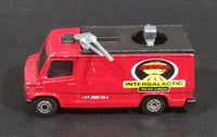 1999 Matchbox Intergalactic Research TV News Truck Van Red Die Cast Toy Car Vehicle - Treasure Valley Antiques & Collectibles