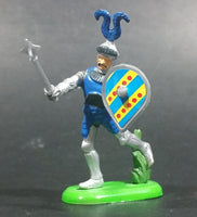 1971 Britains Ltd Soldier Knight in Armor with a Mace and Blue Themed Shield Toy Figure - Treasure Valley Antiques & Collectibles