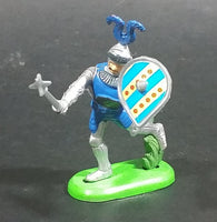 1971 Britains Ltd Soldier Knight in Armor with a Mace and Blue Themed Shield Toy Figure - Treasure Valley Antiques & Collectibles