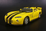 2005 Kinsmart Dodge Viper GTS-R Yellow w/ Black Stripes 5039 Die Cast Toy Pullback Car Vehicle - Treasure Valley Antiques & Collectibles