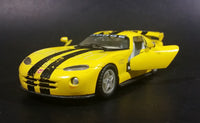 2005 Kinsmart Dodge Viper GTS-R Yellow w/ Black Stripes 5039 Die Cast Toy Pullback Car Vehicle - Treasure Valley Antiques & Collectibles