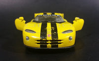 2005 Kinsmart Dodge Viper GTS-R Yellow w/ Black Stripes 5039 Die Cast Toy Pullback Car Vehicle - Treasure Valley Antiques & Collectibles