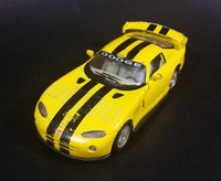 2005 Kinsmart Dodge Viper GTS-R Yellow w/ Black Stripes 5039 Die Cast Toy Pullback Car Vehicle - Treasure Valley Antiques & Collectibles