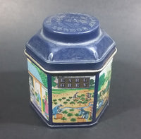 1984 Earl Grey Tea Crabtree & Evelyn London Hexagon Shaped Blue Tea Tin Collectible - Treasure Valley Antiques & Collectibles