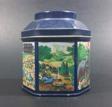 1984 Earl Grey Tea Crabtree & Evelyn London Hexagon Shaped Blue Tea Tin Collectible - Treasure Valley Antiques & Collectibles