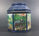 1984 Earl Grey Tea Crabtree & Evelyn London Hexagon Shaped Blue Tea Tin Collectible - Treasure Valley Antiques & Collectibles