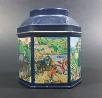 1984 Earl Grey Tea Crabtree & Evelyn London Hexagon Shaped Blue Tea Tin Collectible - Treasure Valley Antiques & Collectibles