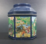 1984 Earl Grey Tea Crabtree & Evelyn London Hexagon Shaped Blue Tea Tin Collectible - Treasure Valley Antiques & Collectibles