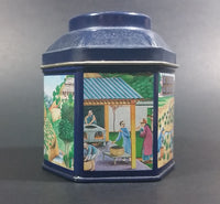 1984 Earl Grey Tea Crabtree & Evelyn London Hexagon Shaped Blue Tea Tin Collectible - Treasure Valley Antiques & Collectibles