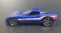 2008 Hot Wheels General Motors Chevrolet Corvette C6 Blue Die Cast Toy Car Vehicle - Treasure Valley Antiques & Collectibles