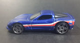 2008 Hot Wheels General Motors Chevrolet Corvette C6 Blue Die Cast Toy Car Vehicle - Treasure Valley Antiques & Collectibles