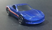 2008 Hot Wheels General Motors Chevrolet Corvette C6 Blue Die Cast Toy Car Vehicle - Treasure Valley Antiques & Collectibles