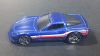 2008 Hot Wheels General Motors Chevrolet Corvette C6 Blue Die Cast Toy Car Vehicle - Treasure Valley Antiques & Collectibles