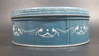 Vintage Shirley Jean Fruit Cake Embossed Cameo Style Decorative Blue and White Sweets Tin - Treasure Valley Antiques & Collectibles