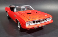 2005 Johnny Lightning 1971 Plymouth Barracuda 340 Four-Barrel Orange 1/18 Scale Die Cast Toy Model Muscle Car Vehicle - Treasure Valley Antiques & Collectibles