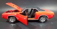 2005 Johnny Lightning 1971 Plymouth Barracuda 340 Four-Barrel Orange 1/18 Scale Die Cast Toy Model Muscle Car Vehicle - Treasure Valley Antiques & Collectibles