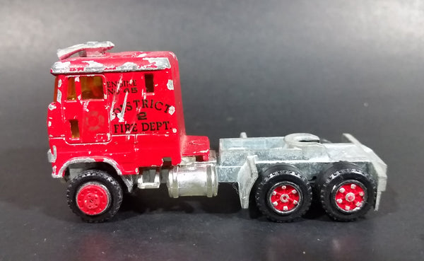 Vintage Majorette Fire Engine No. 45 District 2 Fire Dept Semi Tractor Toy Truck Die Cast 1/87 Scale #612 - Treasure Valley Antiques & Collectibles