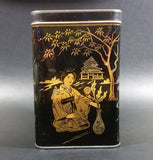 Vintage Lipton's Tea The Most Delicious The World Produces Asian Ladies Black & Gold Tin - Treasure Valley Antiques & Collectibles