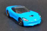 2014 Hot Wheels Workshop Garage '14 Corvette Stingray Sky Blue Die Cast Toy Car Vehicle - Treasure Valley Antiques & Collectibles