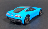 2014 Hot Wheels Workshop Garage '14 Corvette Stingray Sky Blue Die Cast Toy Car Vehicle - Treasure Valley Antiques & Collectibles