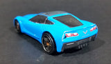 2014 Hot Wheels Workshop Garage '14 Corvette Stingray Sky Blue Die Cast Toy Car Vehicle - Treasure Valley Antiques & Collectibles