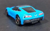 2014 Hot Wheels Workshop Garage '14 Corvette Stingray Sky Blue Die Cast Toy Car Vehicle - Treasure Valley Antiques & Collectibles