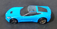 2014 Hot Wheels Workshop Garage '14 Corvette Stingray Sky Blue Die Cast Toy Car Vehicle - Treasure Valley Antiques & Collectibles