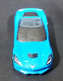 2014 Hot Wheels Workshop Garage '14 Corvette Stingray Sky Blue Die Cast Toy Car Vehicle - Treasure Valley Antiques & Collectibles