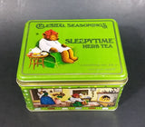 1982 Celestial Seasonings Sleepytime Herb Tea Empty Green Tin Container - Treasure Valley Antiques & Collectibles