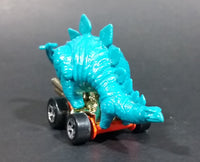 1998 Hot Wheels Speed-A-Saurus Stegosaurus Dinosaur Blue Turquoise Die Cast Toy Car Vehicle - Treasure Valley Antiques & Collectibles