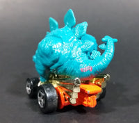 1998 Hot Wheels Speed-A-Saurus Stegosaurus Dinosaur Blue Turquoise Die Cast Toy Car Vehicle - Treasure Valley Antiques & Collectibles