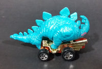 1998 Hot Wheels Speed-A-Saurus Stegosaurus Dinosaur Blue Turquoise Die Cast Toy Car Vehicle - Treasure Valley Antiques & Collectibles