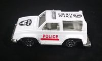 Vintage Unknown Maker County Police 5 #8009 China White Die Cast Toy Car Emergency Vehicle - Treasure Valley Antiques & Collectibles