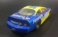 1998 Racing Champions Nascar #16 Ted Musgrave Primestar 1/24 Scale Ford Taurus Blue and Yellow Die Cast Model Toy Race Car Vehicle - Treasure Valley Antiques & Collectibles